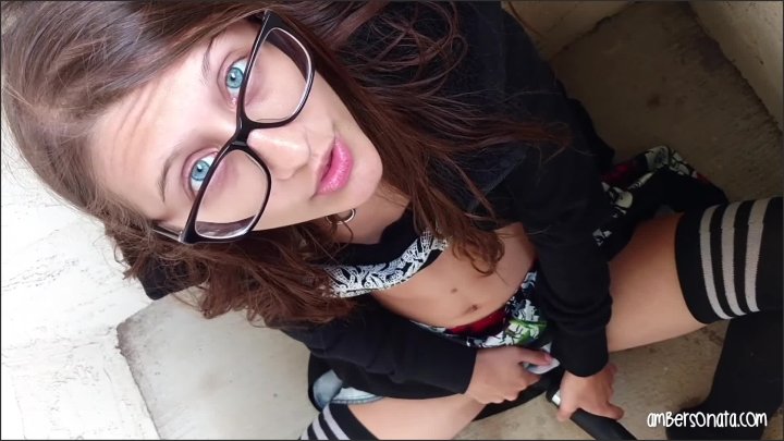 Amber Sonata Risky Public Masturbation By Apartments