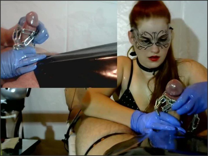 [HD] Femdom Cock Tease Cock Massage Latex Gloves Chain Pvc Brush - Fetishpixiedust - - 00:36:37 | Pip, Bondage - 355,4 MB
