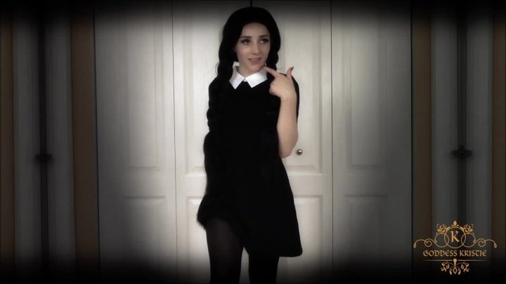 Goddesskristie Wednesday Addams Pantyhose Tease