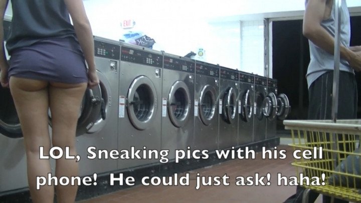 Helenas Cock Quest My Laundromat Upskirt Tease Pt1