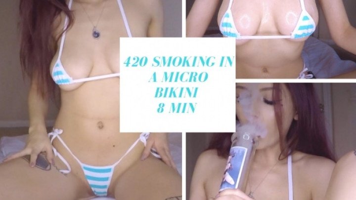 Katsaysmeow 420 Smoking In A Micro Bikini