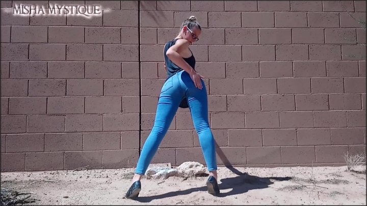 Misha Mystique Nerdy Girl In Tight Levi Jeans Ass Tease