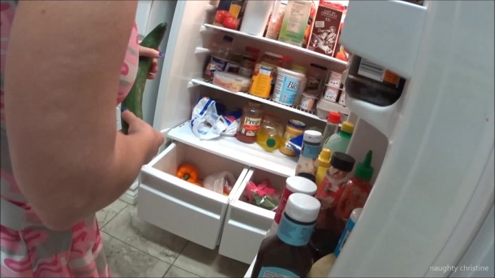 Naughty Christine 1St Orgasm With A Cucumber