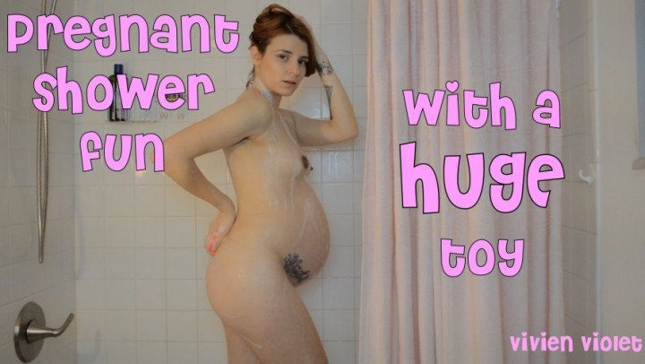 Pregnant Vivien Pregnant Shower Fun With Huge Toy