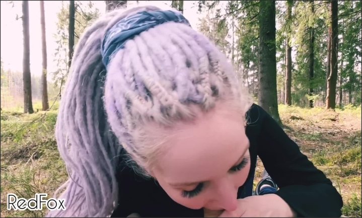 Outdoors Blowjob Teenage Nympho In The Forest Gets Cum On Face Red Fox